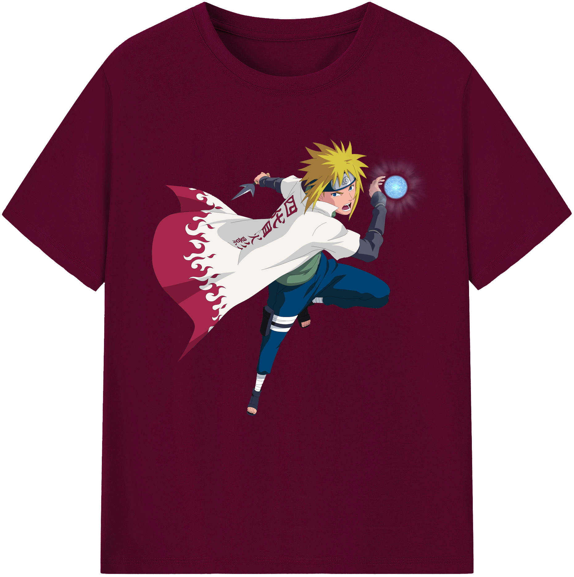 （画像用） NARUTO -ナルト- 波風 ミナト Namikaze Minato レディースカジュアルプリントTシャツ（綿100％）